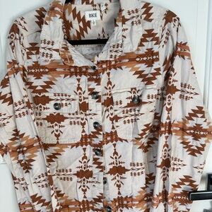 BKE Aztec Print Button-Up Shirt